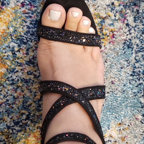 Jessica Simpson Black Glitter Heels - Picture 7 of 8